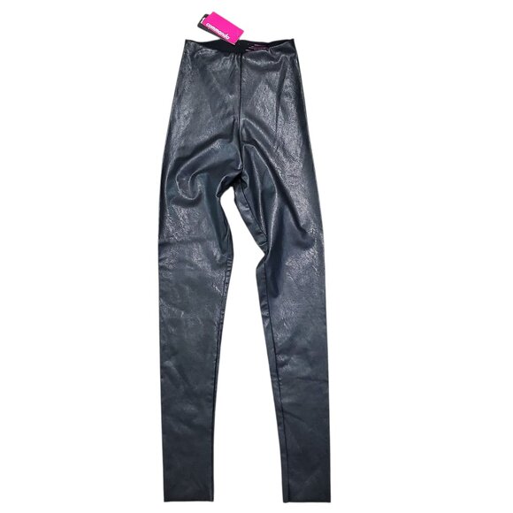 NWT Commando Black Vinyl Faux Leather High Waist Pull On Pants - Small - Picture 1 of 6